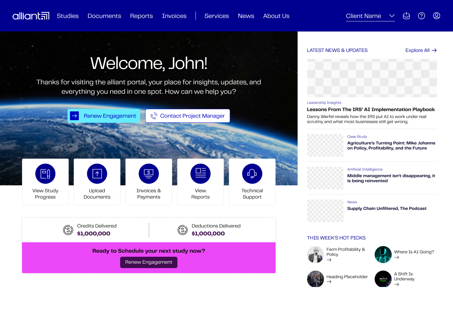 Client portal home rebuilt on v2